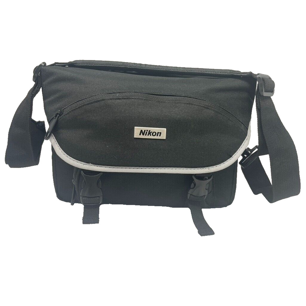 Medium Nikon Camera‎ Shoulder Bag Carry Case Black with Grey Trim